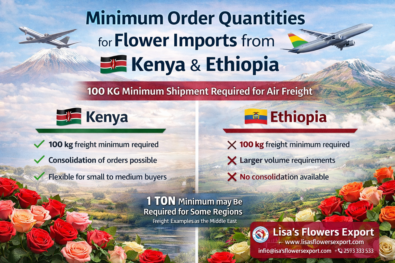 Minimum Order Quantities for Flower Imports from Kenya & Ethiopia